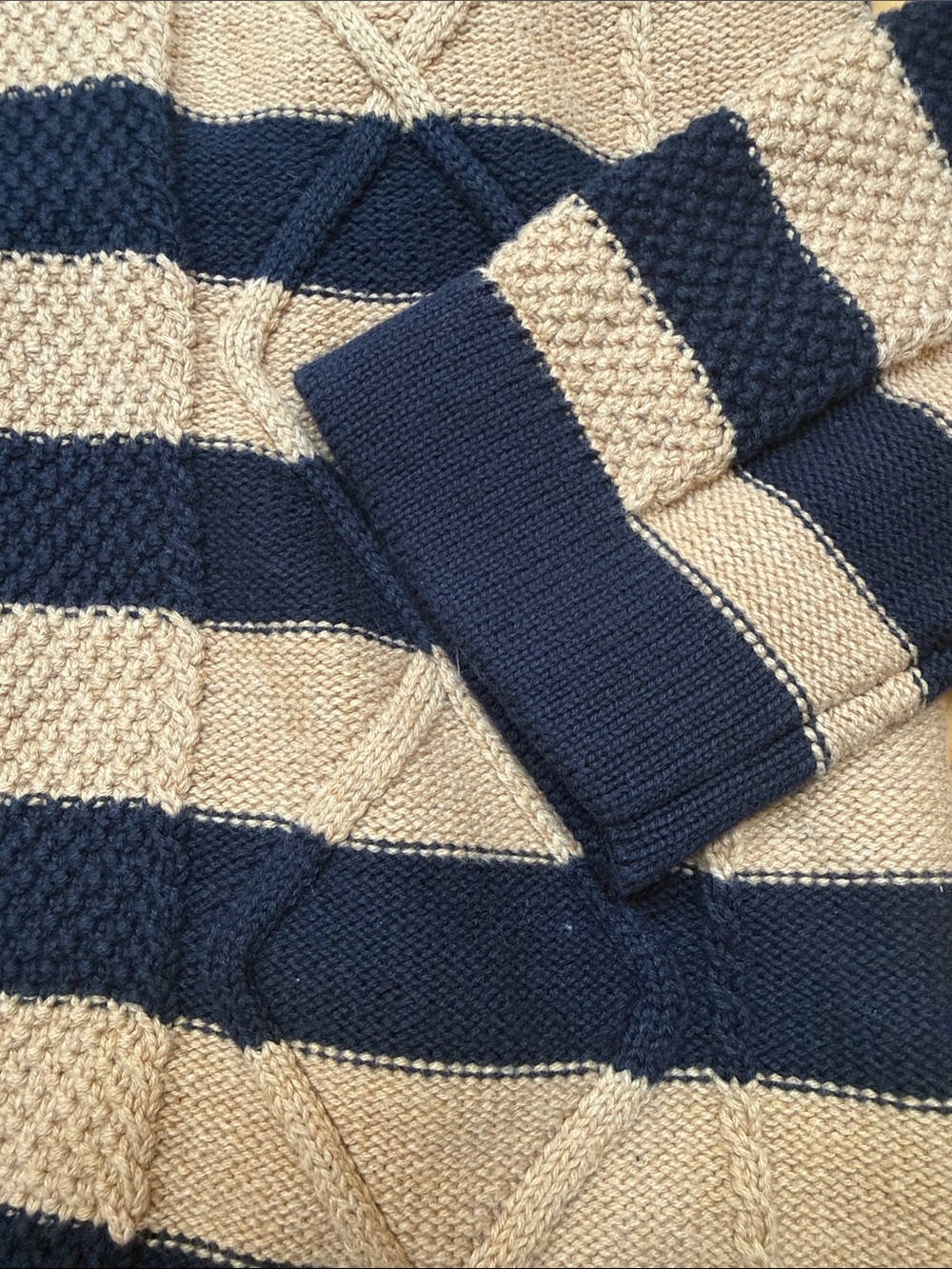 Striped Cable Knit Sweater - Picture 4 of 6